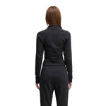 Double-Slider Zipper Fleece Cropped Sweatshirt