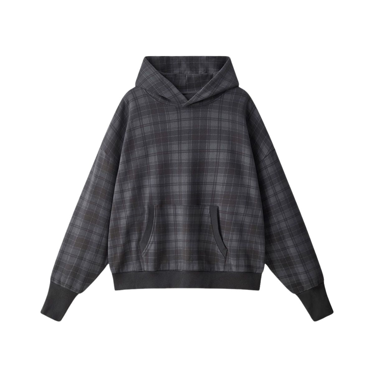 Plaid Collegiate Hoodie French Terry Sweatshirt