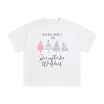 Winter Kisses And Snowflake Wishes Graphic Tee-INNBLAC Fashion Apparel