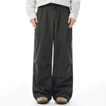 Vintage Workwear Wide-Leg Cargo Pants Multi Pocket Washed