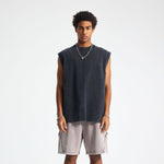 Back Seam Distressed Sleeveless T Shirt 8oz