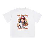 Mom Against White Baseball Pants Graphic Tee-INNBLAC Fashion Apparel