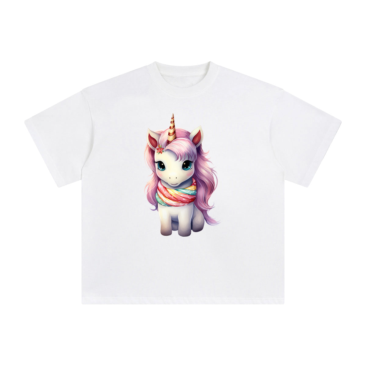 Pastel Christmas Baby Unicorn Graphic Tee-INNBLAC Fashion Apparel