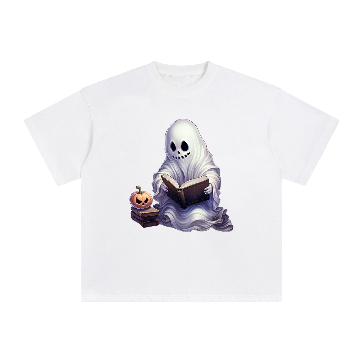 Ghost Reading Book Graphic Tee-INNBLAC Fashion Apparel