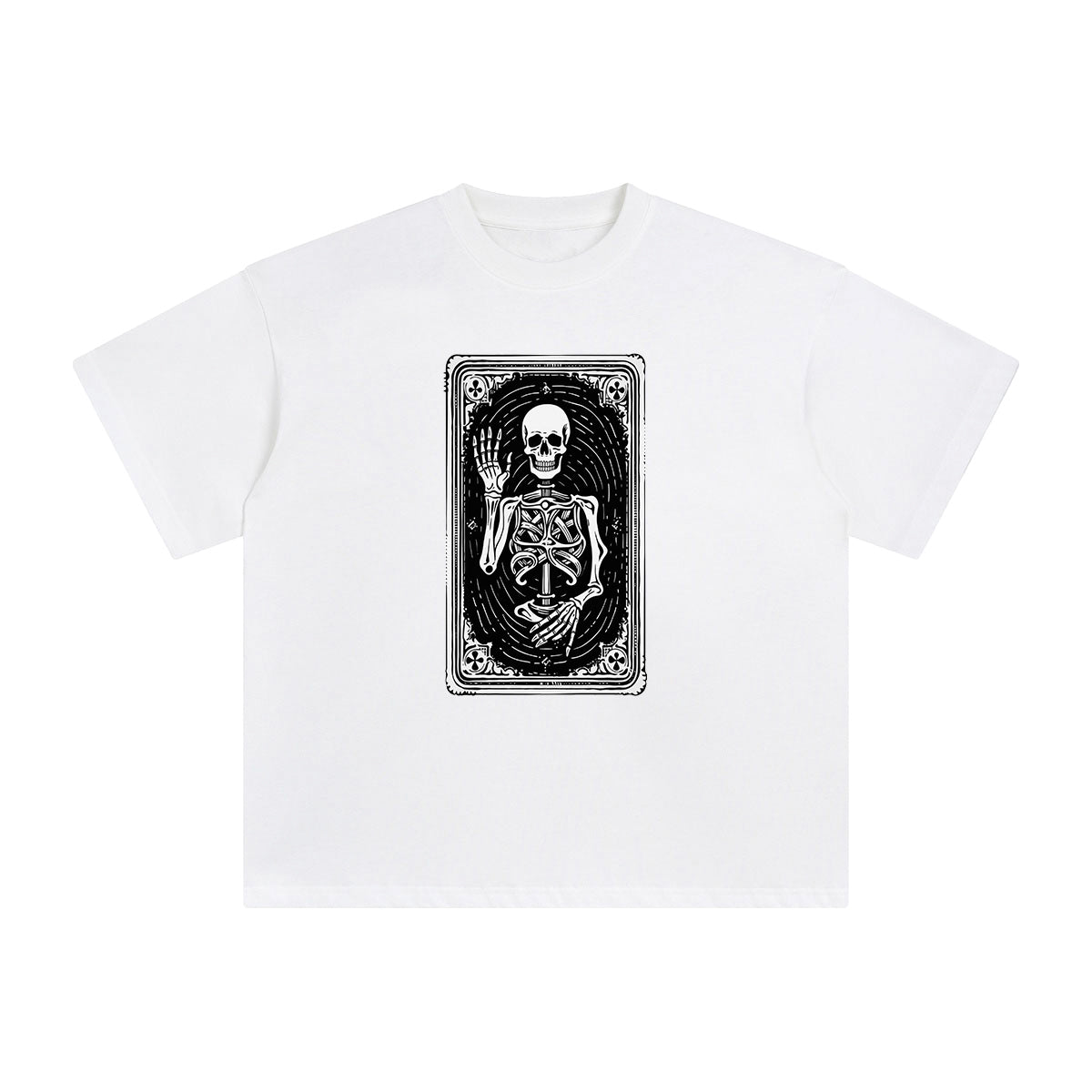 Mystery Skeleton Tarot Card Graphic Tee-INNBLAC Fashion Apparel