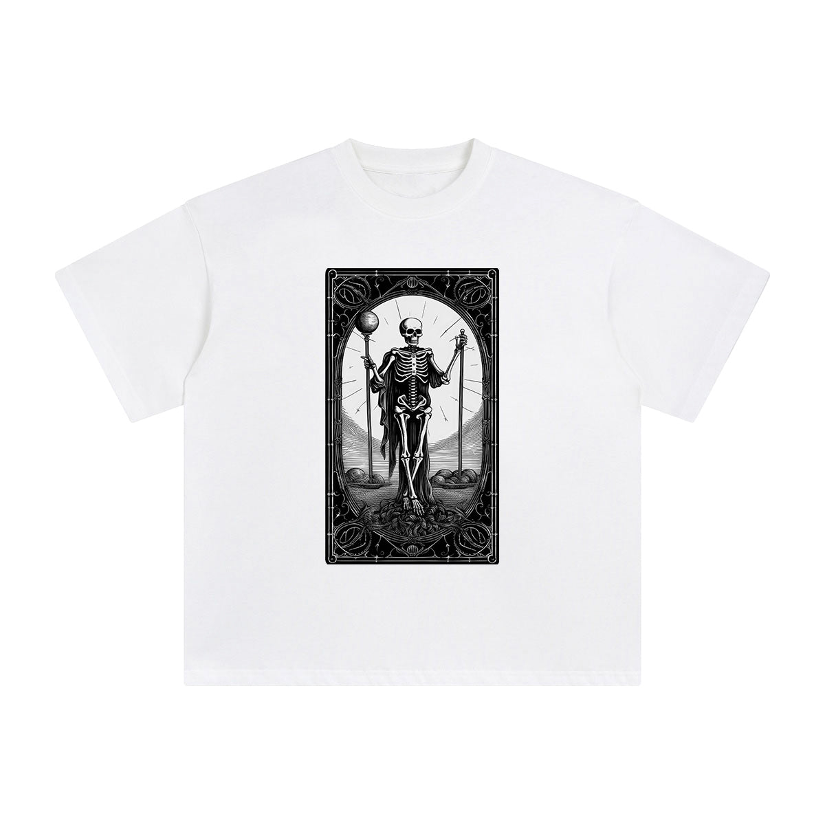 Mystery Skeleton Tarot Card Graphic Tee-INNBLAC Fashion Apparel