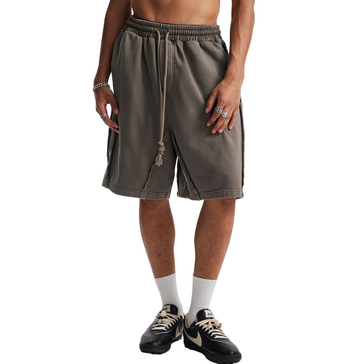 Vintage Washed Patchwork Sweat Shorts