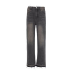 Vintage Washed Black Straight Leg Jeans