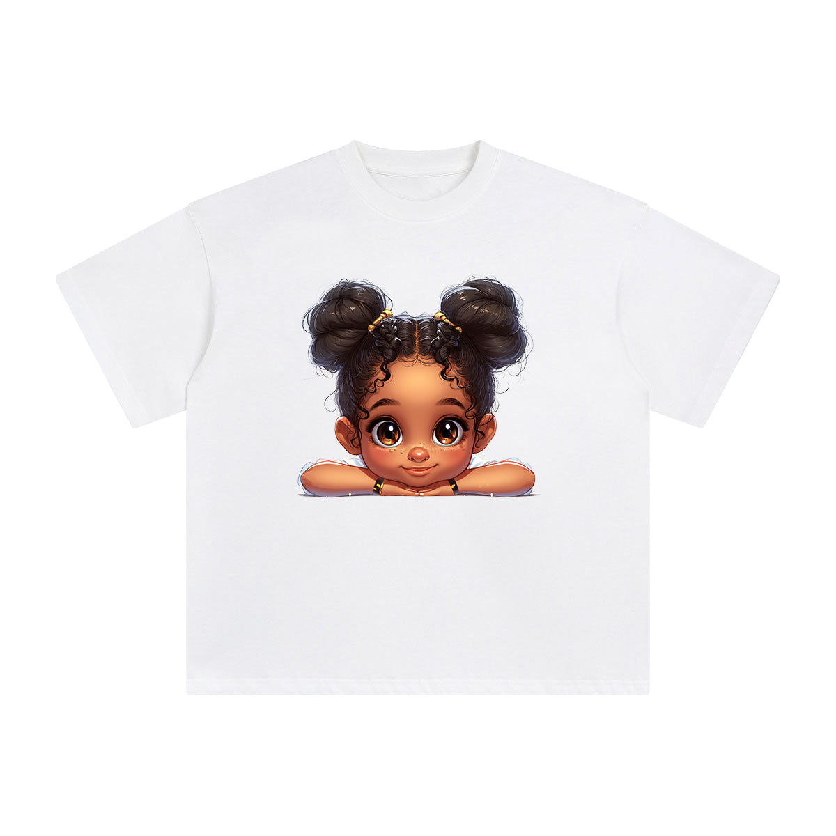 Peeking Boo Girl Graphic Tee-INNBLAC Fashion Apparel
