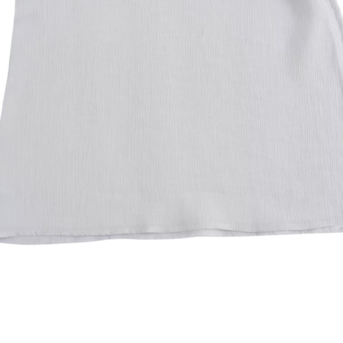 Falda vaquera con bordado de perlas y lavado vintage