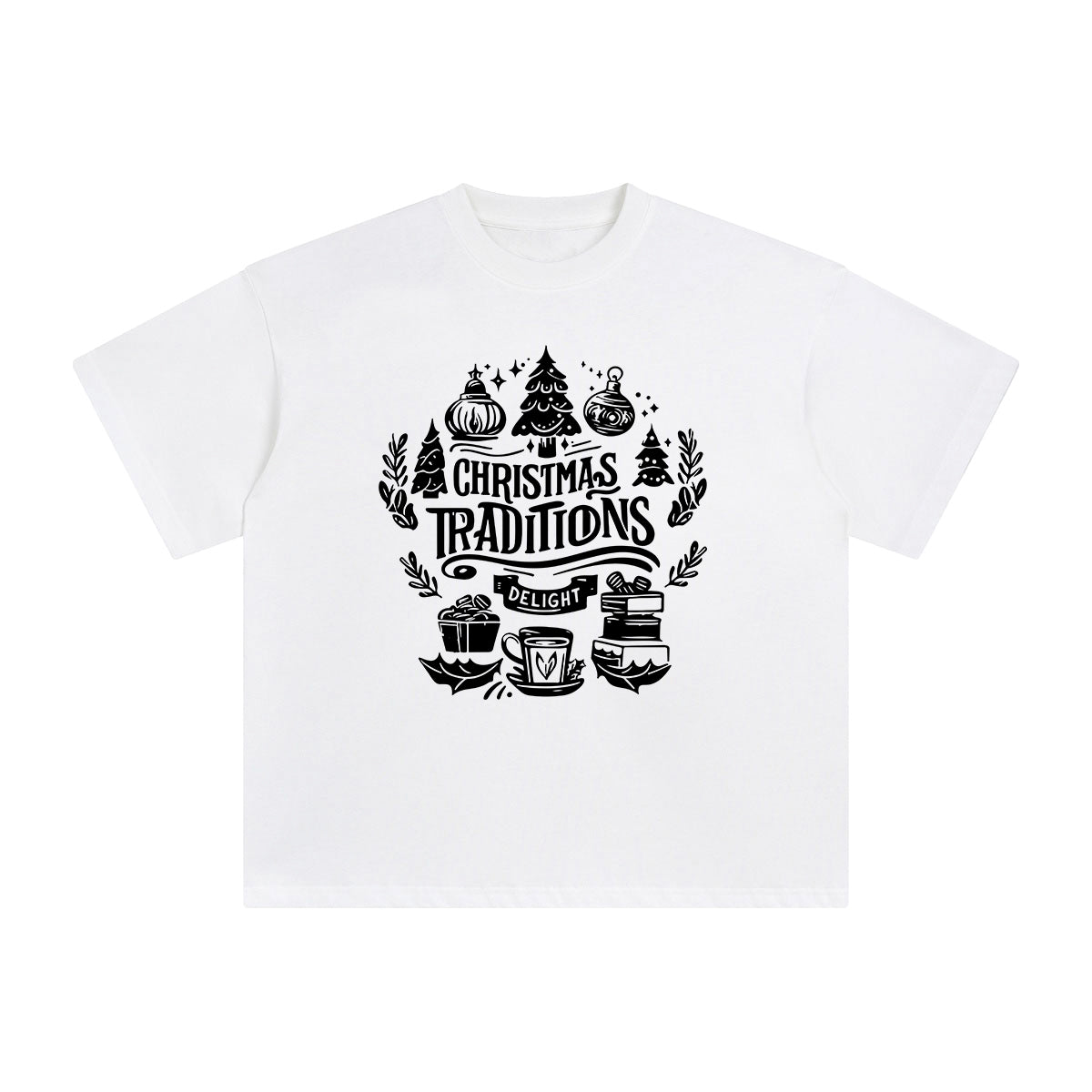 Christmas Traditions Delight Graphic Tee-INNBLAC Fashion Apparel