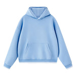 Color‑Block Ribbed Loose Warm Hoodie