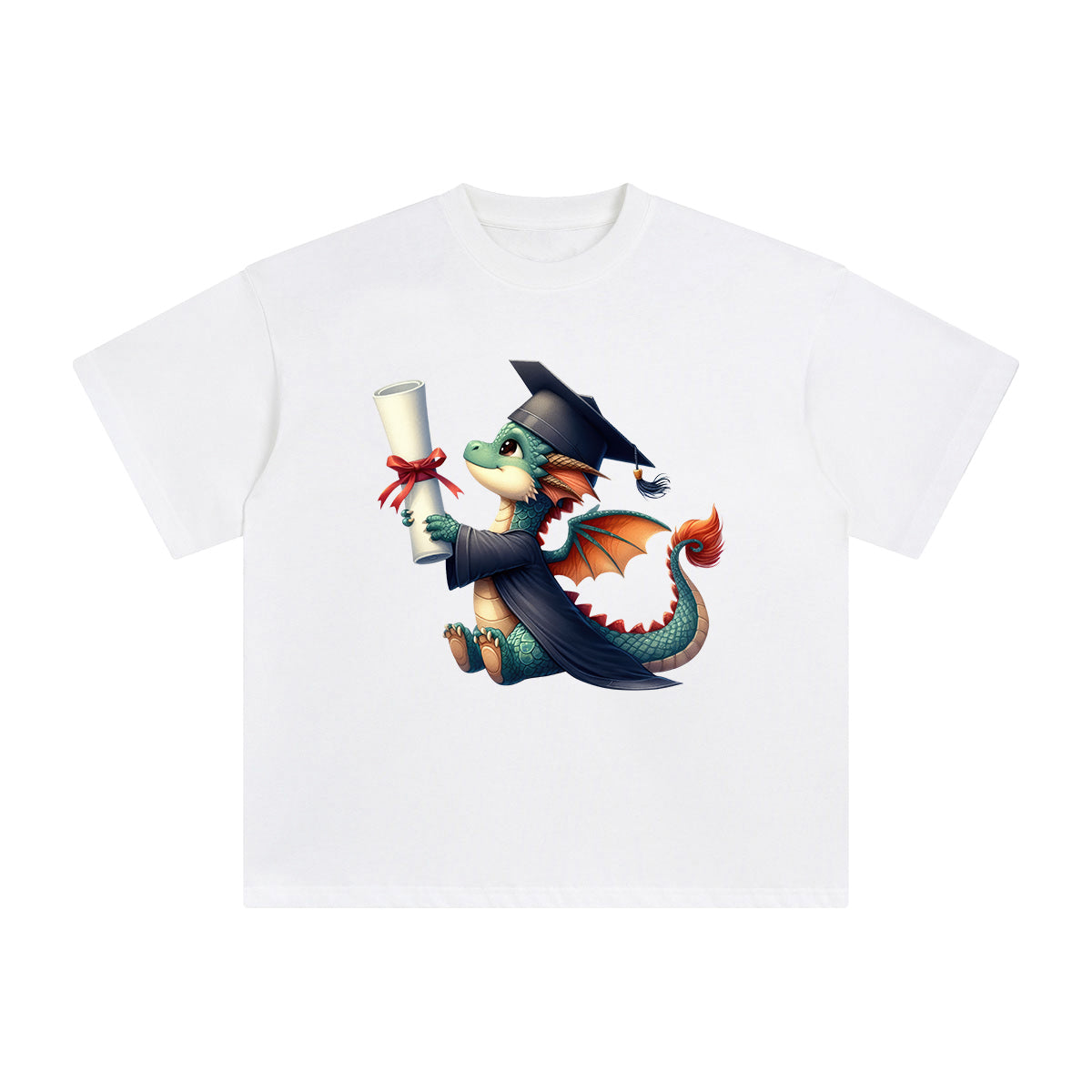Graduation Dragon Graphic Tee-INNBLAC Fashion Apparel