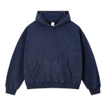 Vintage 370G Brushed Cotton Snow‑Washed Boxy Drop‑Shoulder Hoodie