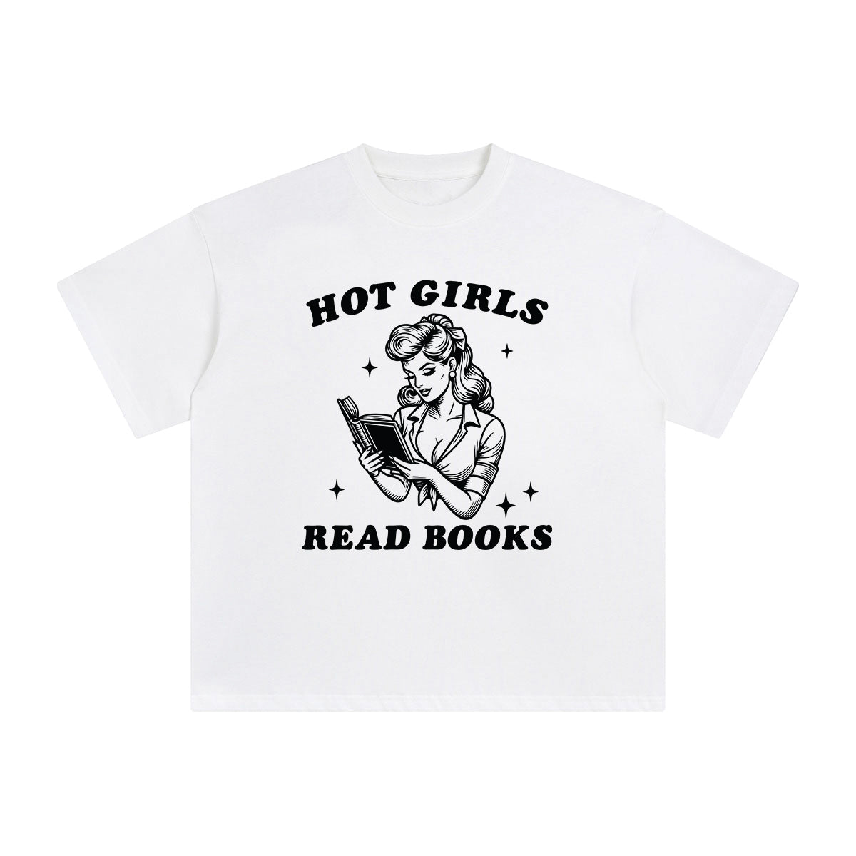 Hot Girls Read Books Graphic Tee-INNBLAC Fashion Apparel