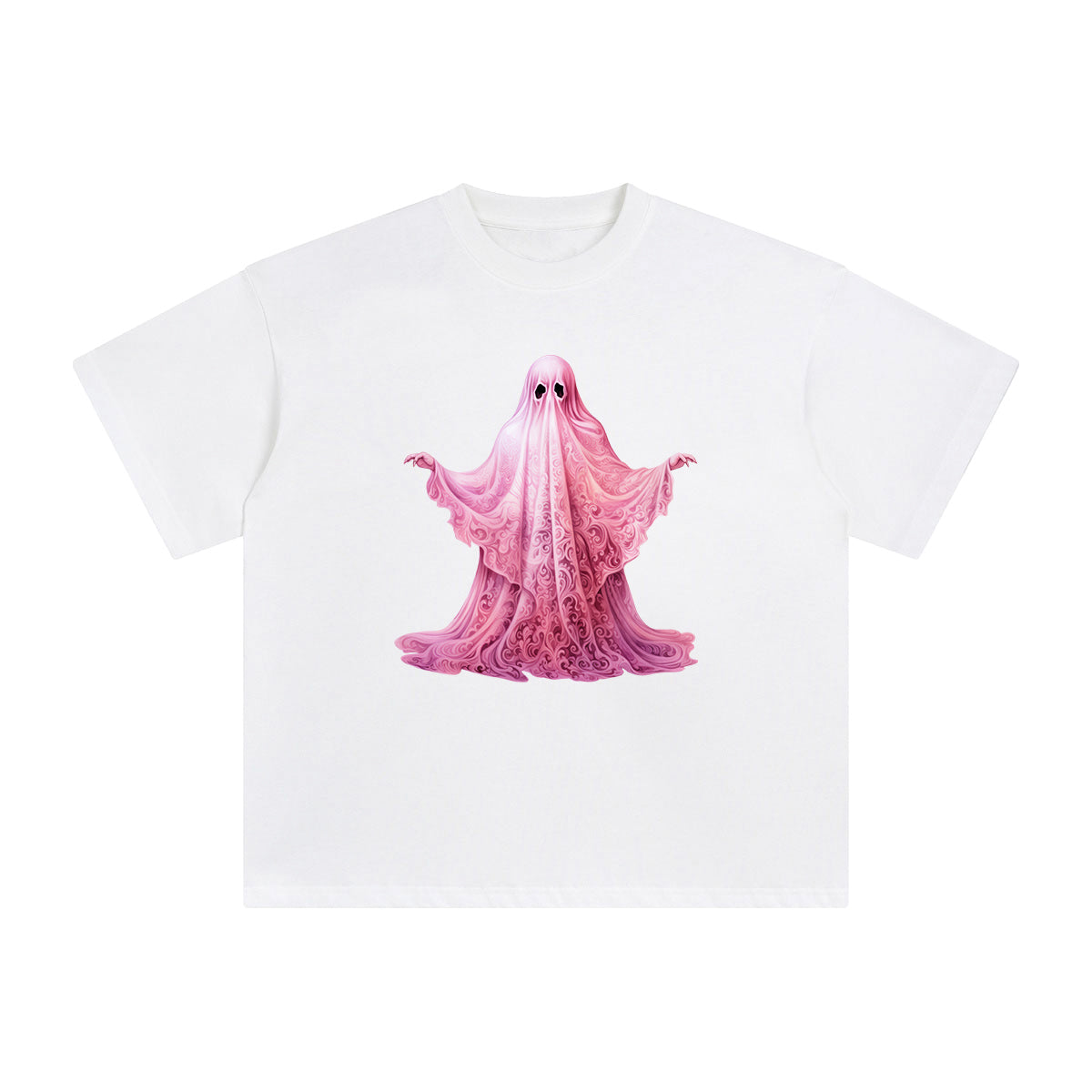 Pink Ghost Graphic Tee-INNBLAC Fashion Apparel