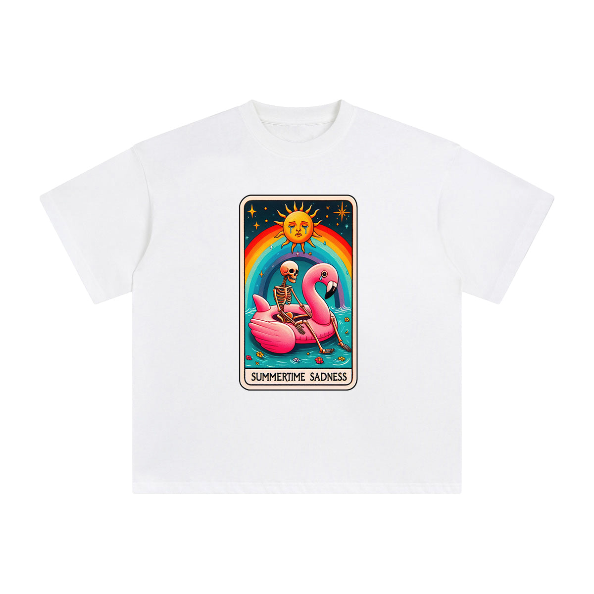Skeleton Summertime Sadness Graphic Tee-INNBLAC Fashion Apparel