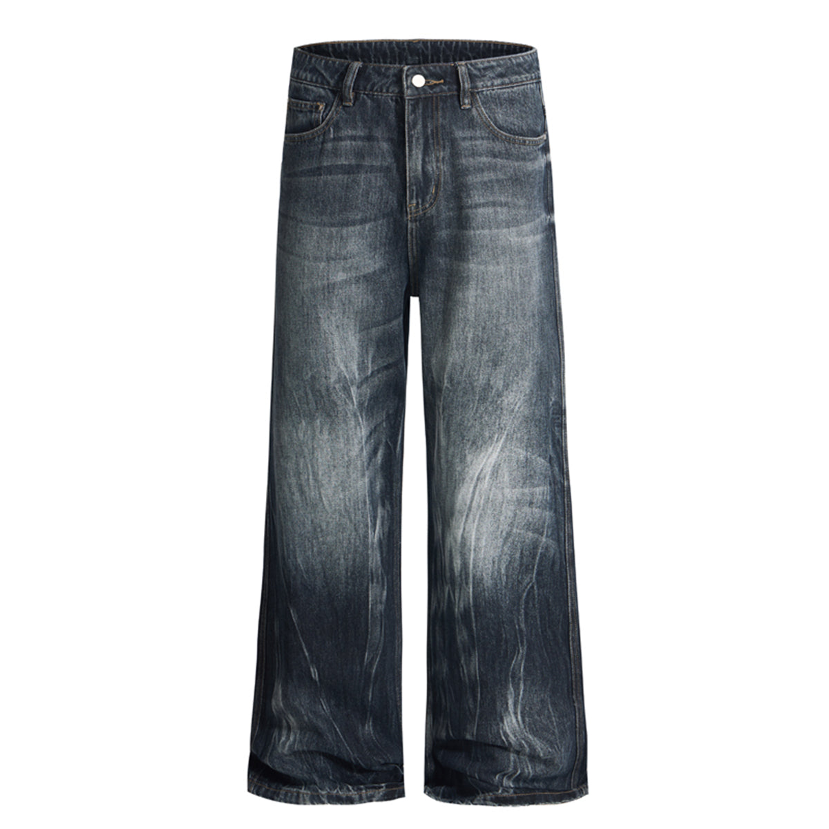 Dark Washed High Waist Boyfriend Loose Jeans