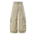 Loose Fit Curved Parachute Pants