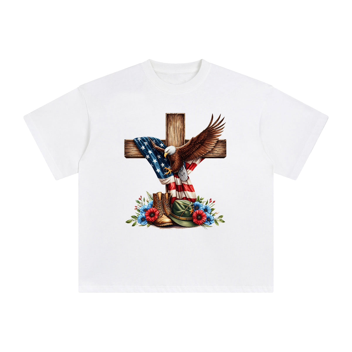 Memorial Day Cross Graphic Tee-INNBLAC Fashion Apparel