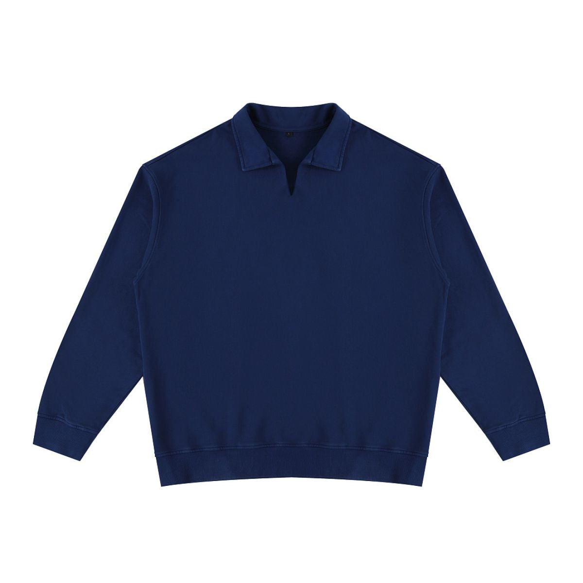 Heavyweight Cotton Polo Collar Long Sleeve Sweatshirt