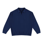 Heavyweight Cotton Polo Collar Long Sleeve Sweatshirt