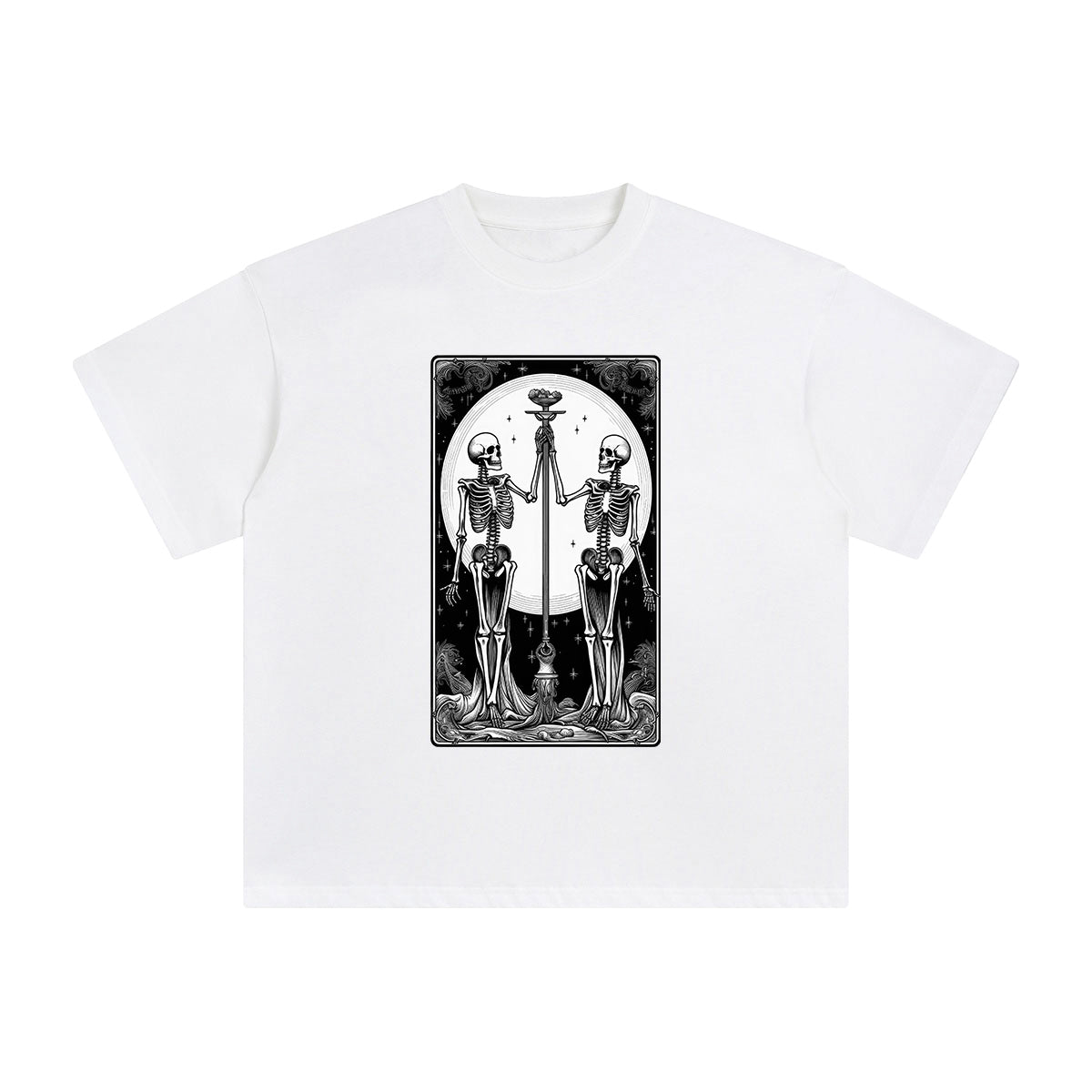 Mystery Skeleton Tarot Card Graphic Tee-INNBLAC Fashion Apparel