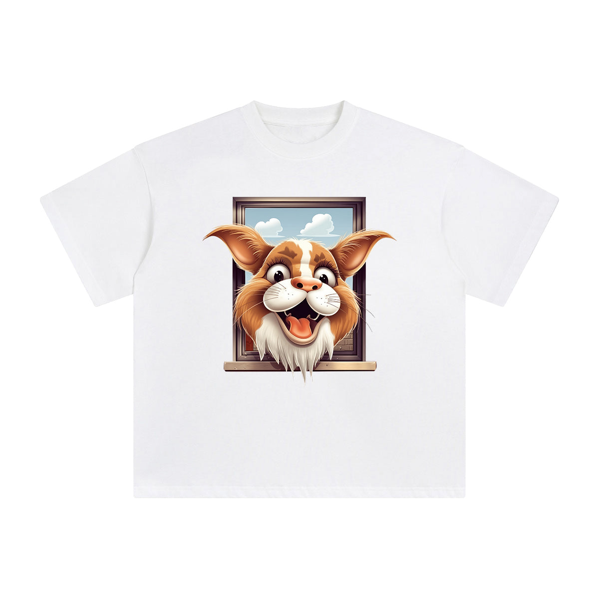 Cat Outside The Window Graphic Tee-INNBLAC Fashion Apparel