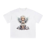 Silver Christmas Angel Graphic Tee-INNBLAC Fashion Apparel