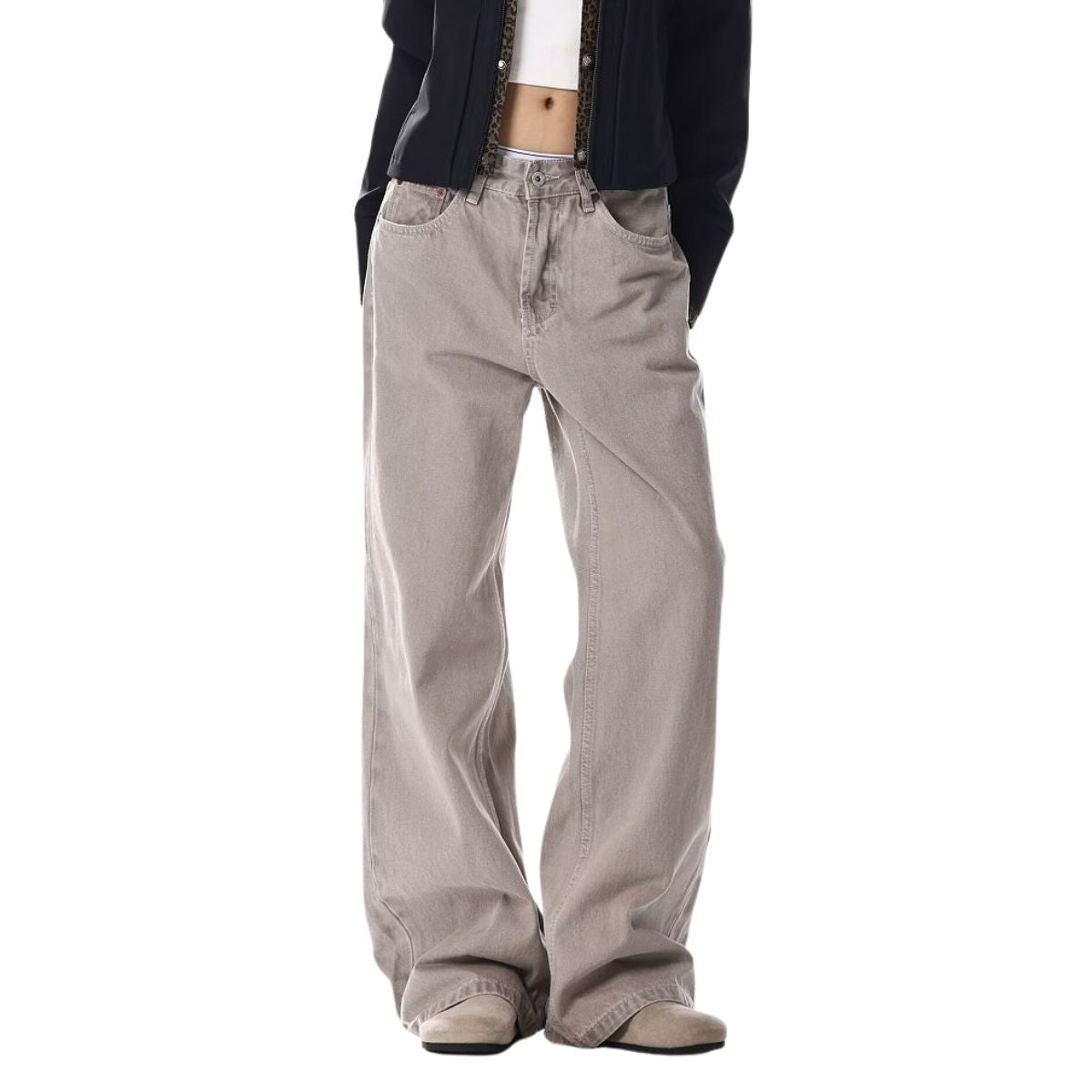 Minimalist Washed Straight Leg Denim Jeans
