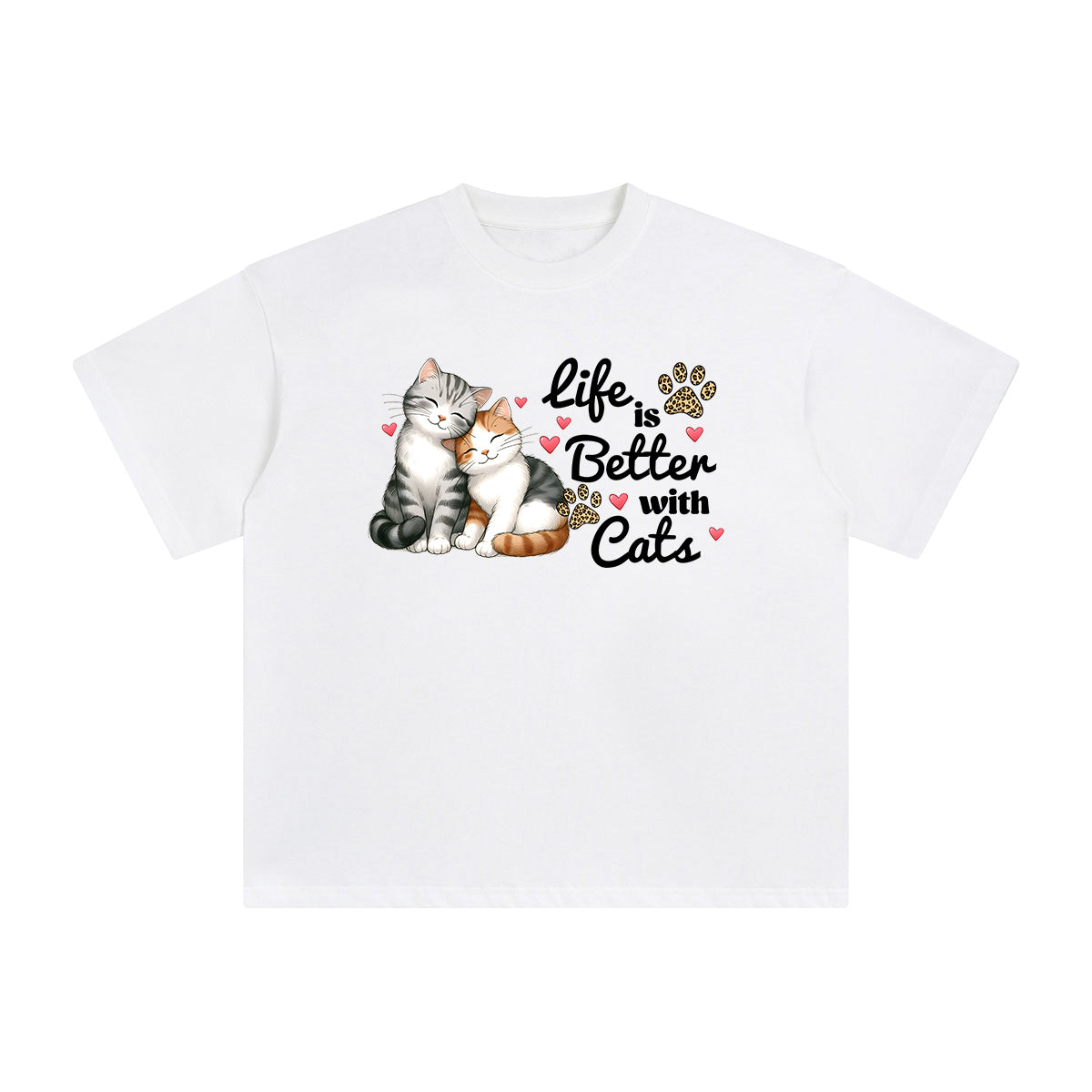 Life Is Better With Cats Graphic Tee-INNBLAC Fashion Apparel