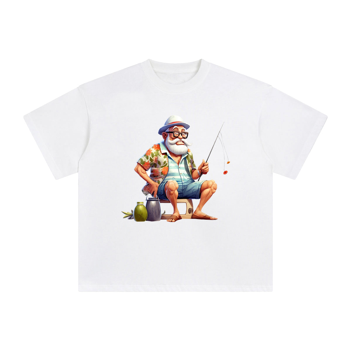 Grandpa Fishing Graphic Tee-INNBLAC Fashion Apparel