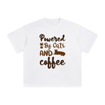 Powered By Cats And Coffee Graphic Tee-INNBLAC Fashion Apparel