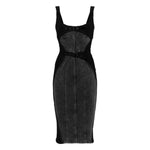 Falda vaquera con bordado de perlas y lavado vintage