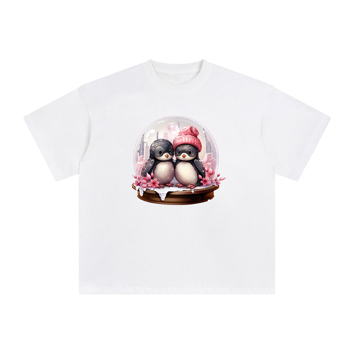 Valentine Birds Globe Graphic Tee-INNBLAC Fashion Apparel