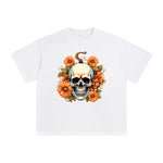 Skull Pumpkin Graphic Tee-INNBLAC Fashion Apparel
