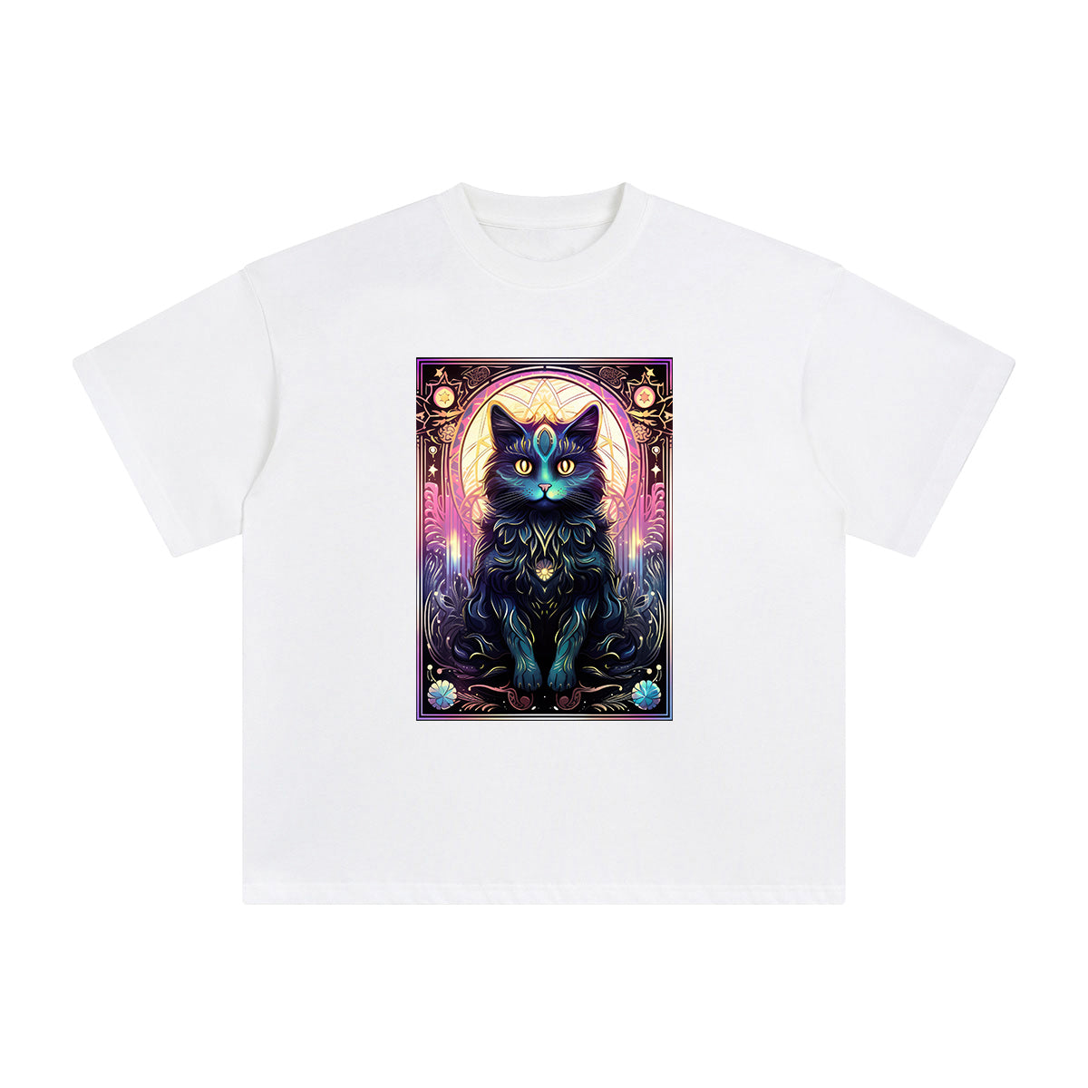 Black Cat Card Graphic Tee-INNBLAC Fashion Apparel