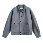 Vintage Washed Canvas Barn-style Loose-fitting Denim Jacket