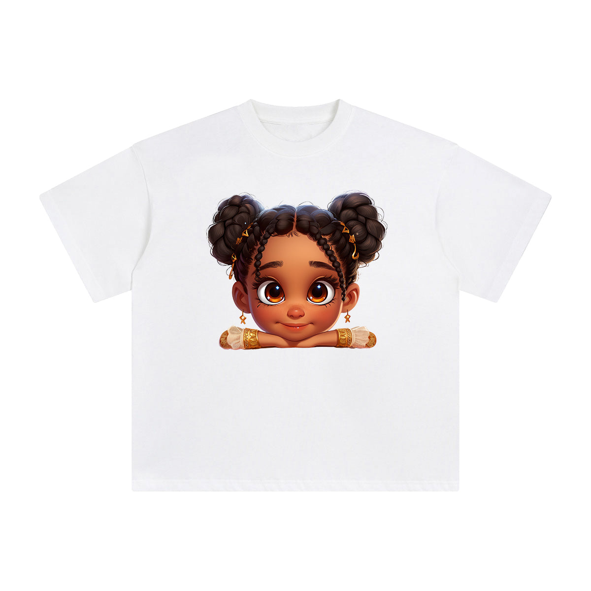 Peeking Boo Girl Graphic Tee-INNBLAC Fashion Apparel