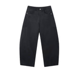 Pantalones de algodón con pierna ancha y color liso