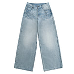 Light Wash Ghost Claw Baggy Wide Leg Denim Jeans