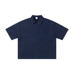 Vintage Polo Collar Loose Casual Short Sleeve T‑Shirt