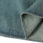 Falda vaquera con bordado de perlas y lavado vintage