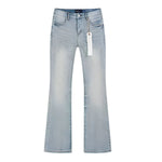 Crystal Trim Stretch Flared Denim Jeans