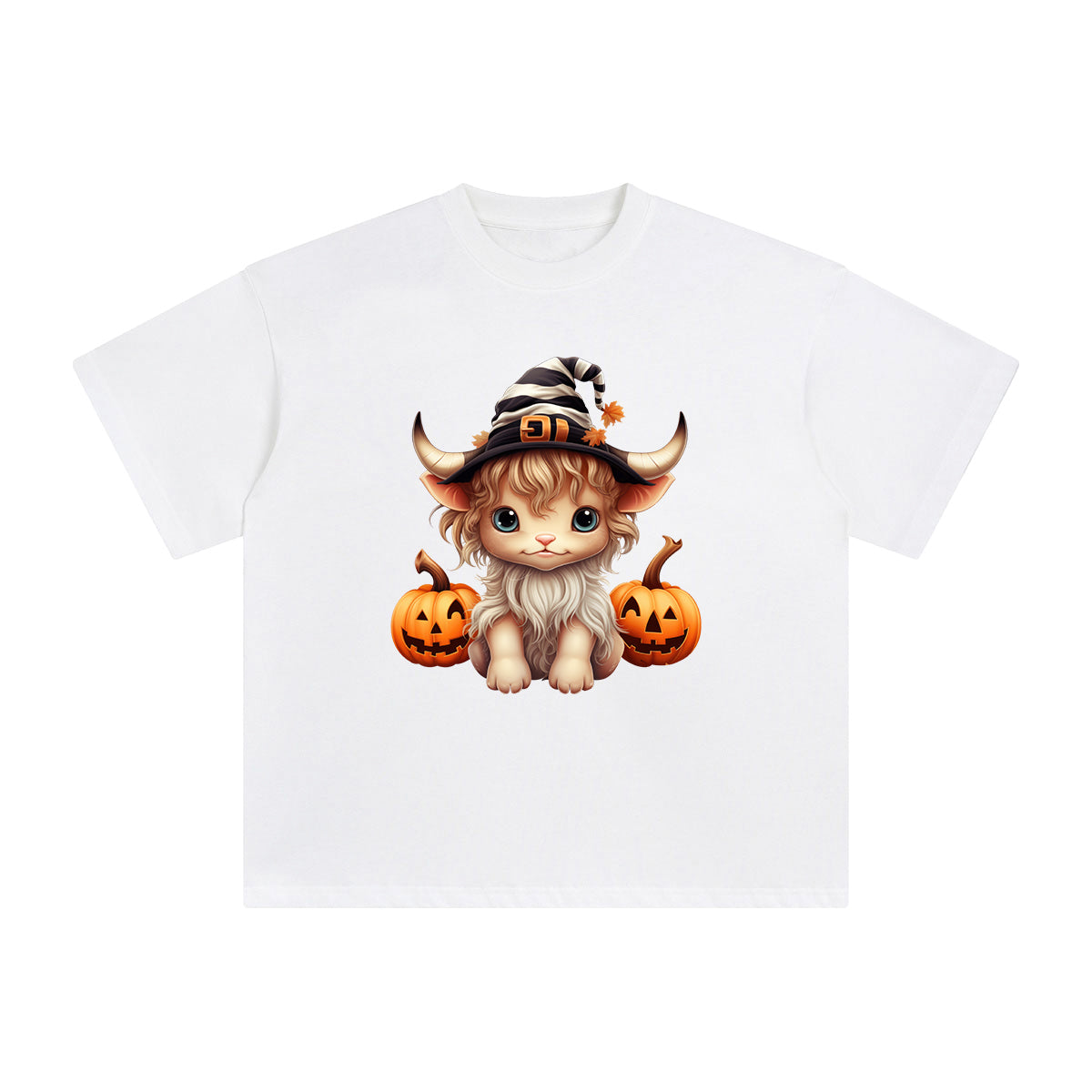Halloween Highland Cow Graphic Tee-INNBLAC Fashion Apparel