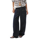 Vintage Washed Asymmetric Side Split Barrel Leg Jeans