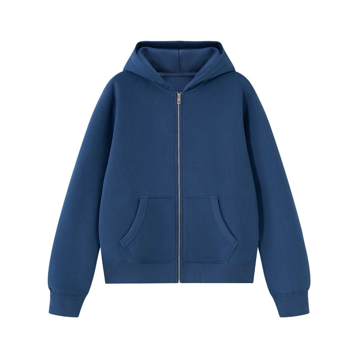 Fleece‑Lined Zip Up Vintage Regular Fit Hoodie