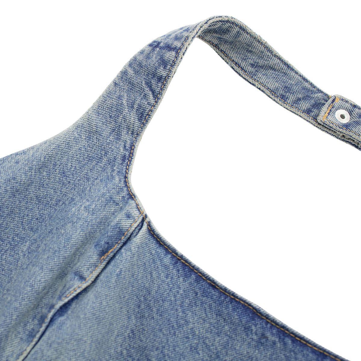 Falda vaquera con bordado de perlas y lavado vintage