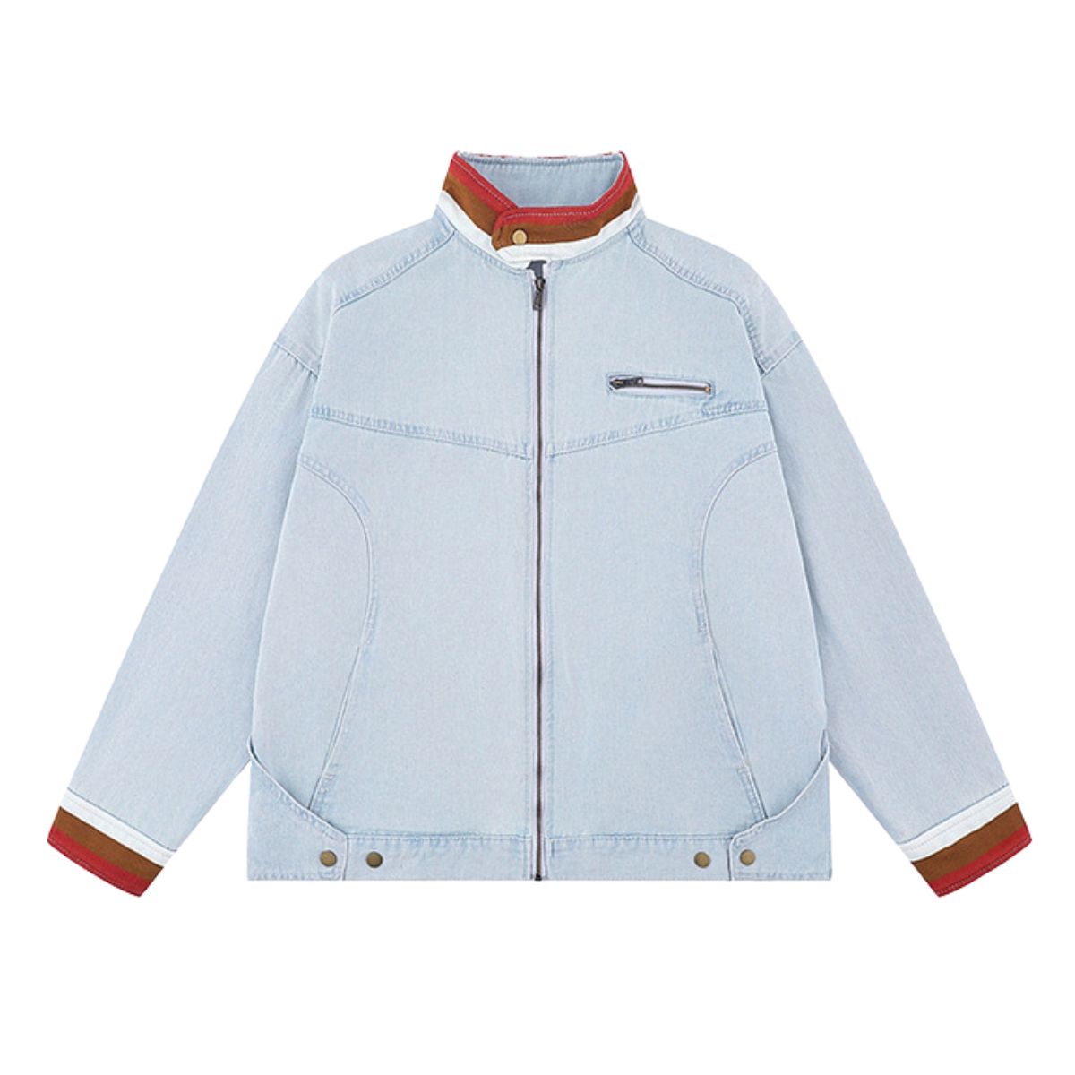 Unisex Retro Loose Trendy Patchwork Washed Denim Jacket