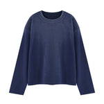 Spray Wash Cotton Relaxed Fit Long Sleeve Tee